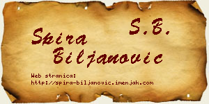 Spira Biljanović vizit kartica